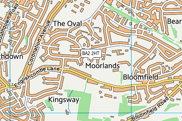 BA2 2HT map - OS VectorMap District (Ordnance Survey)
