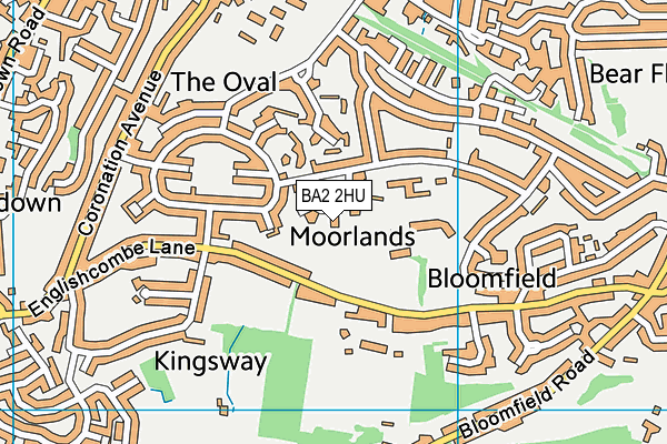 BA2 2HU map - OS VectorMap District (Ordnance Survey)