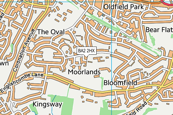 BA2 2HX map - OS VectorMap District (Ordnance Survey)