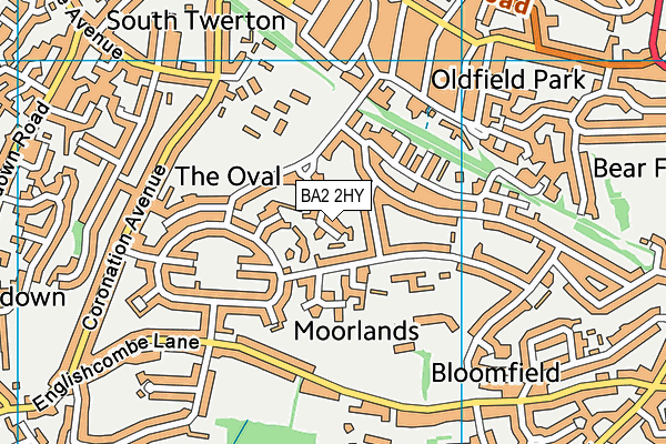 BA2 2HY map - OS VectorMap District (Ordnance Survey)