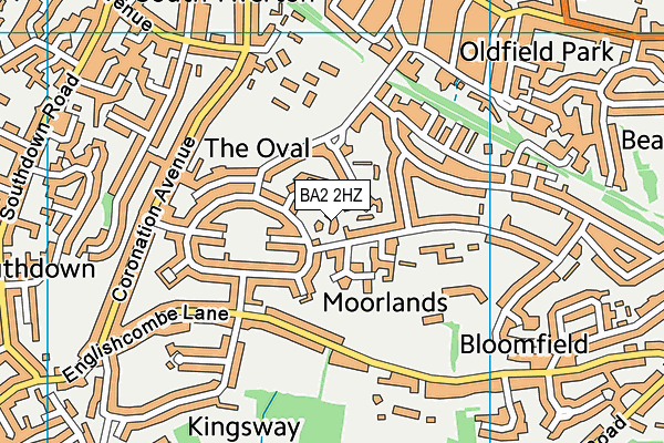 BA2 2HZ map - OS VectorMap District (Ordnance Survey)