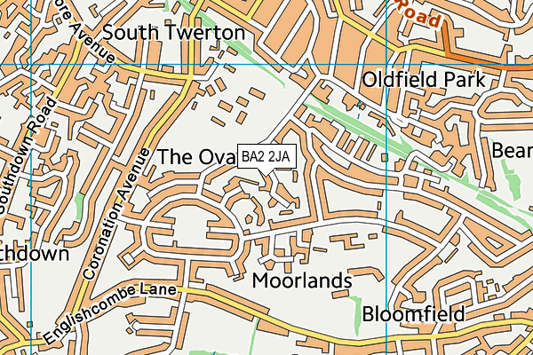 BA2 2JA map - OS VectorMap District (Ordnance Survey)