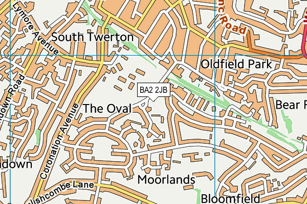 BA2 2JB map - OS VectorMap District (Ordnance Survey)