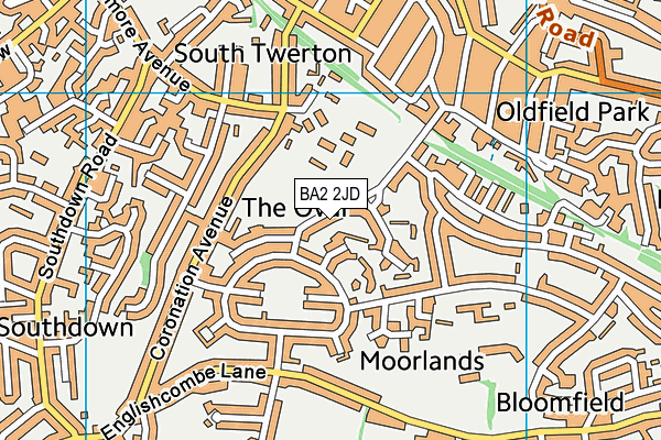 BA2 2JD map - OS VectorMap District (Ordnance Survey)