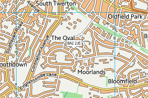 BA2 2JE map - OS VectorMap District (Ordnance Survey)