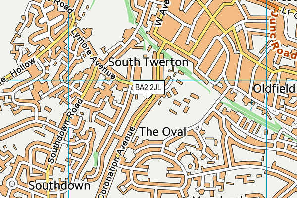 Oldfield Park Junior School map (BA2 2JL) - OS VectorMap District (Ordnance Survey)