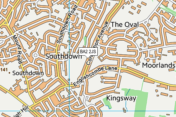BA2 2JS map - OS VectorMap District (Ordnance Survey)