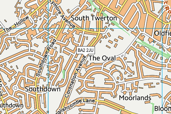 BA2 2JU map - OS VectorMap District (Ordnance Survey)