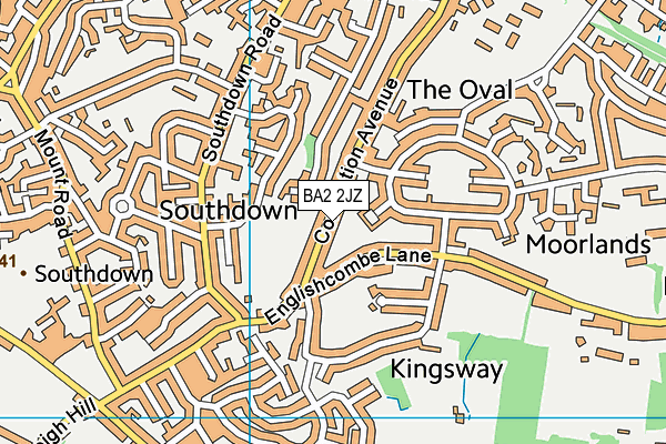 BA2 2JZ map - OS VectorMap District (Ordnance Survey)