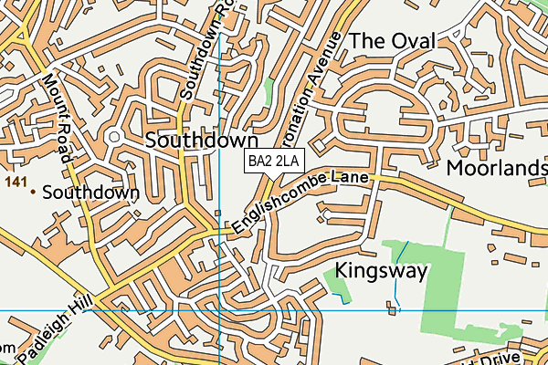BA2 2LA map - OS VectorMap District (Ordnance Survey)