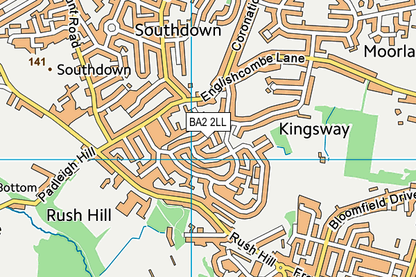 BA2 2LL map - OS VectorMap District (Ordnance Survey)