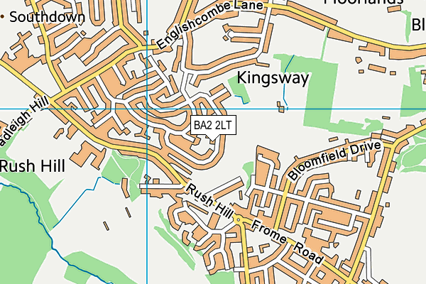 BA2 2LT map - OS VectorMap District (Ordnance Survey)