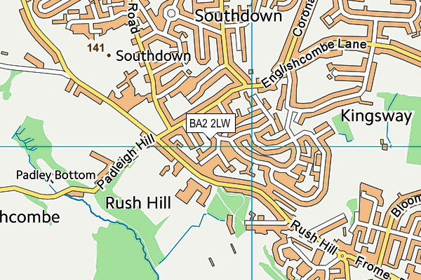 BA2 2LW map - OS VectorMap District (Ordnance Survey)