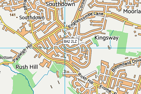 BA2 2LZ map - OS VectorMap District (Ordnance Survey)