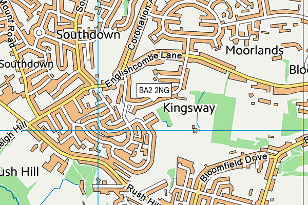 BA2 2NG map - OS VectorMap District (Ordnance Survey)