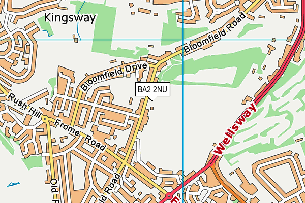 BA2 2NU map - OS VectorMap District (Ordnance Survey)