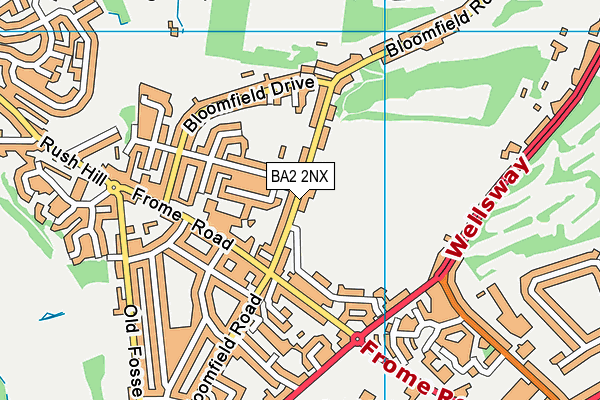 BA2 2NX map - OS VectorMap District (Ordnance Survey)