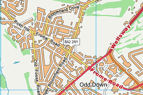 BA2 2NY map - OS VectorMap District (Ordnance Survey)