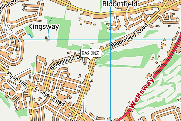 BA2 2NZ map - OS VectorMap District (Ordnance Survey)