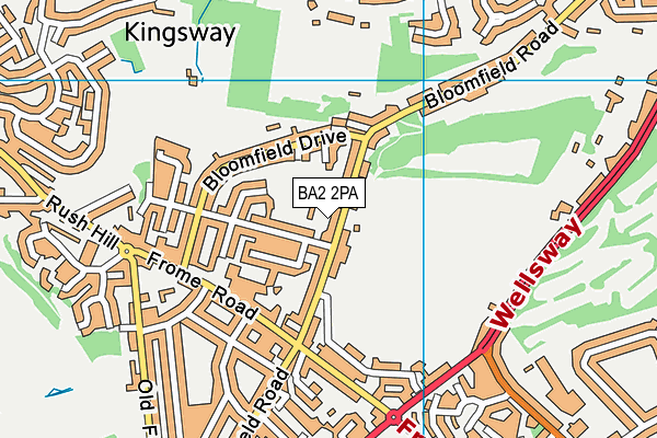 BA2 2PA map - OS VectorMap District (Ordnance Survey)