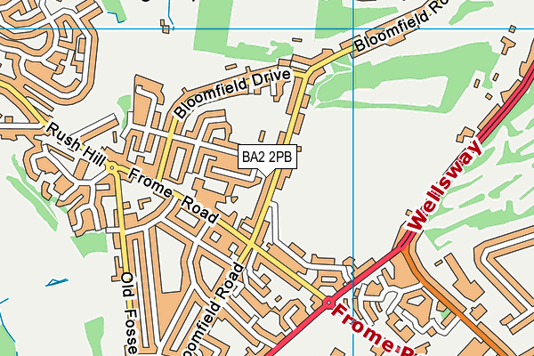 BA2 2PB map - OS VectorMap District (Ordnance Survey)