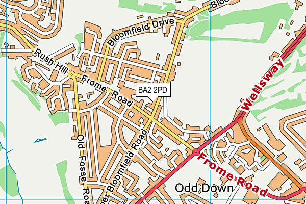 BA2 2PD map - OS VectorMap District (Ordnance Survey)