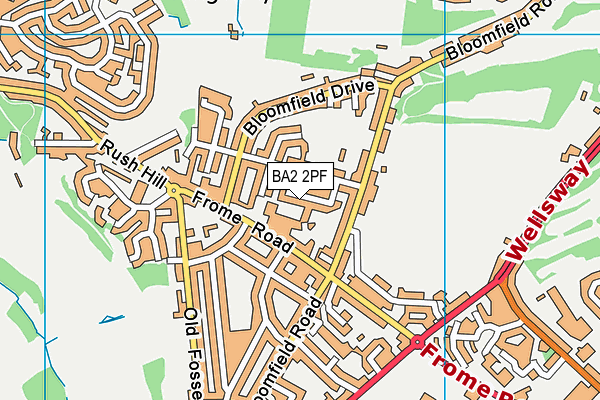 BA2 2PF map - OS VectorMap District (Ordnance Survey)