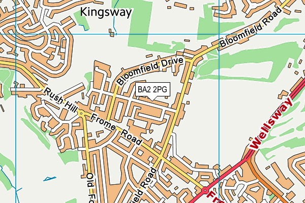 BA2 2PG map - OS VectorMap District (Ordnance Survey)