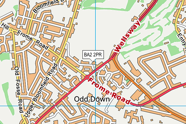 Odd Down Sports Ground map (BA2 2PR) - OS VectorMap District (Ordnance Survey)