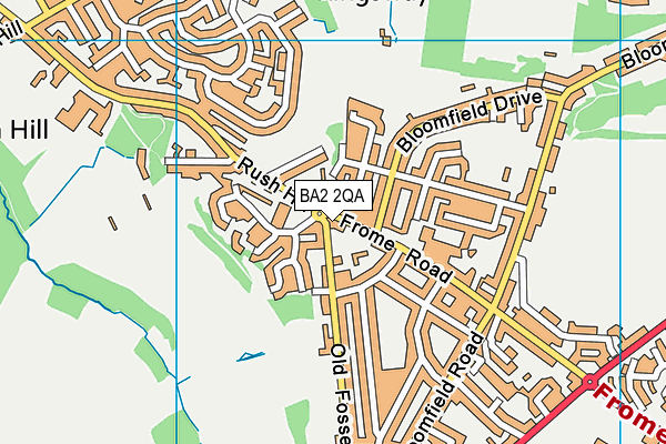 BA2 2QA map - OS VectorMap District (Ordnance Survey)