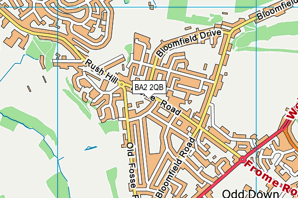 BA2 2QB map - OS VectorMap District (Ordnance Survey)