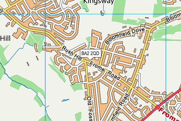 BA2 2QD map - OS VectorMap District (Ordnance Survey)