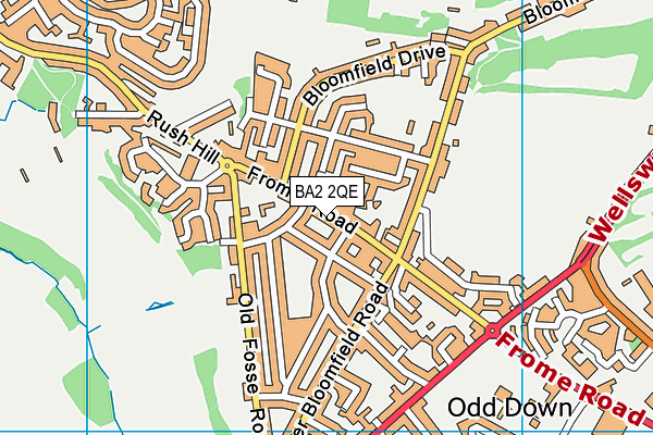 BA2 2QE map - OS VectorMap District (Ordnance Survey)