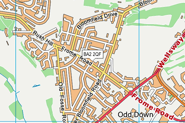 BA2 2QF map - OS VectorMap District (Ordnance Survey)