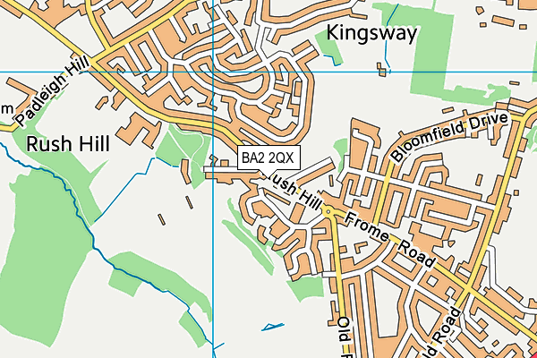 BA2 2QX map - OS VectorMap District (Ordnance Survey)