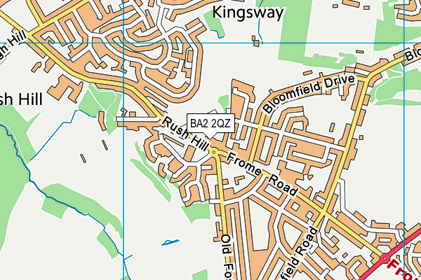 BA2 2QZ map - OS VectorMap District (Ordnance Survey)