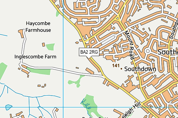 BA2 2RG map - OS VectorMap District (Ordnance Survey)