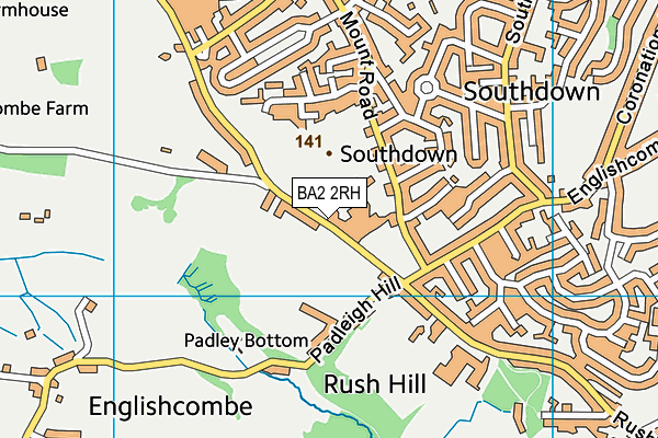 BA2 2RH map - OS VectorMap District (Ordnance Survey)