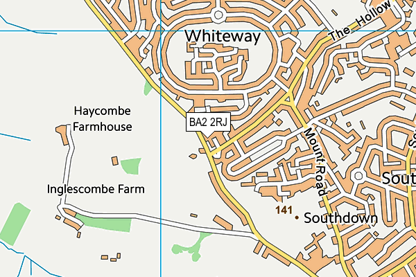 BA2 2RJ map - OS VectorMap District (Ordnance Survey)