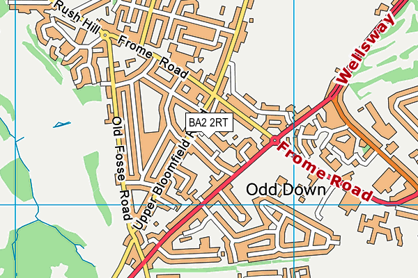 BA2 2RT map - OS VectorMap District (Ordnance Survey)