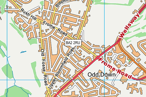 BA2 2RU map - OS VectorMap District (Ordnance Survey)