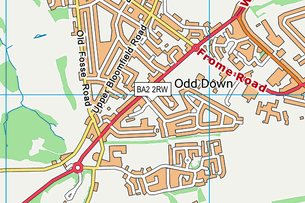 BA2 2RW map - OS VectorMap District (Ordnance Survey)