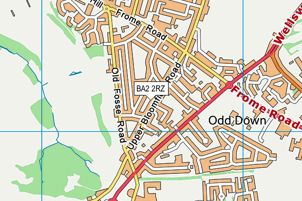 BA2 2RZ map - OS VectorMap District (Ordnance Survey)