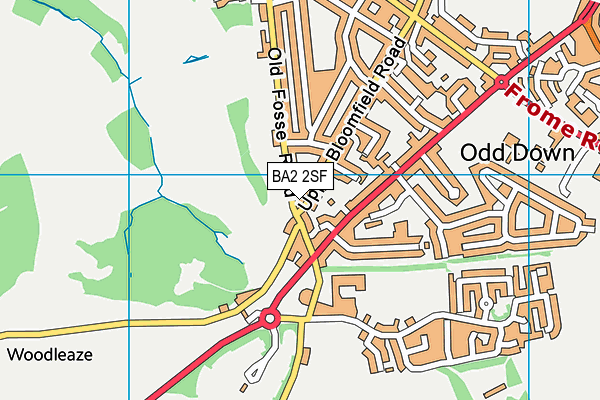 BA2 2SF map - OS VectorMap District (Ordnance Survey)