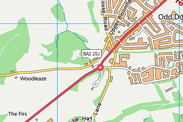 BA2 2SJ map - OS VectorMap District (Ordnance Survey)