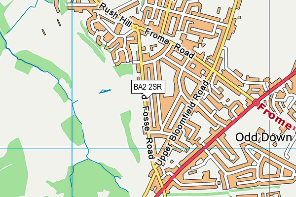 BA2 2SR map - OS VectorMap District (Ordnance Survey)