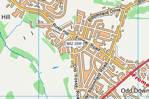 BA2 2SW map - OS VectorMap District (Ordnance Survey)