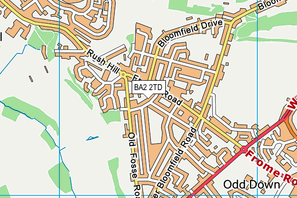 BA2 2TD map - OS VectorMap District (Ordnance Survey)