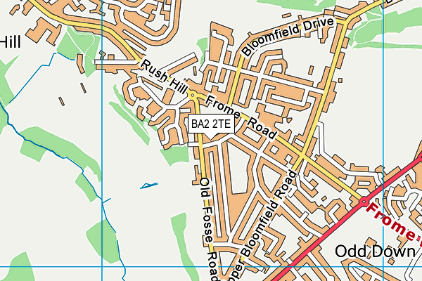 BA2 2TE map - OS VectorMap District (Ordnance Survey)