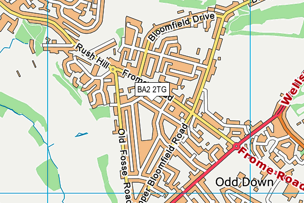 BA2 2TG map - OS VectorMap District (Ordnance Survey)